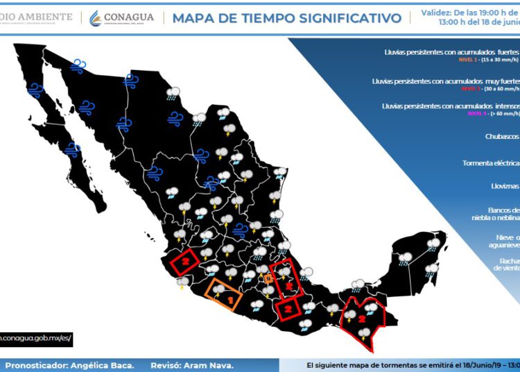 Pronostican chubascos y viento para este martes