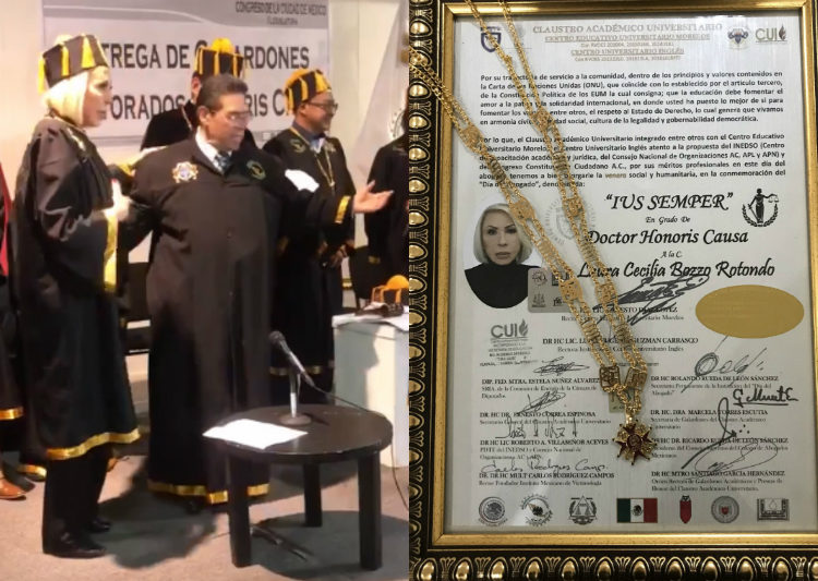 Entregan doctorado ‘honoris causa’ a Laura Bozzo