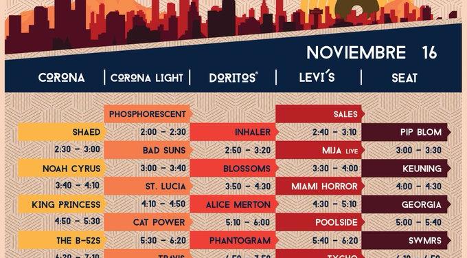 Estos son los horarios para el Corona Capital 2019
