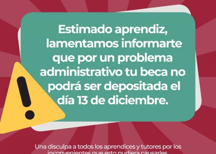 Retrasan pago de beca “Jóvenes Construyendo el Futuro” de diciembre