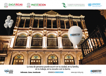 Lanzan campaña Corazón Azul #Aquiestoy contra la trata de personas