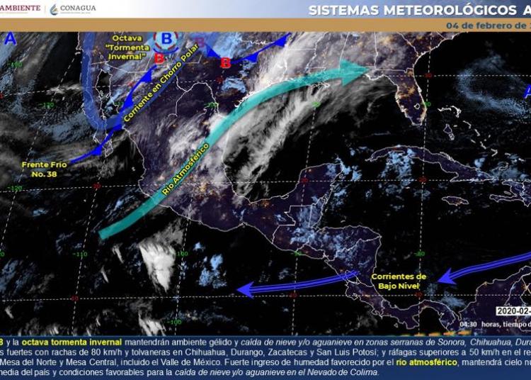 CLIMA: Octava tormenta invernal ocasionará lluvias y nevadas