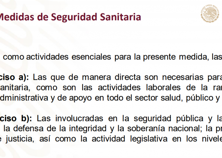 ¿Qué actividades NO se suspenden por la emergencia sanitaria?