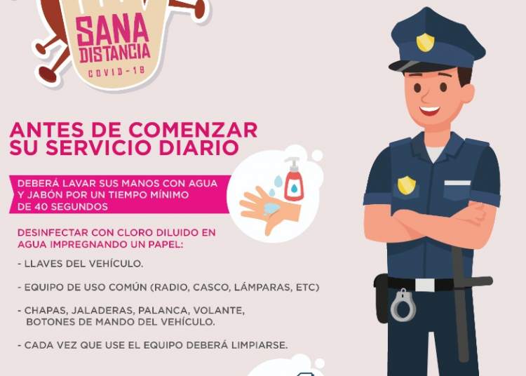 Instalan filtros de higiene para prevenir propagación de Covid-19 en elementos policiales