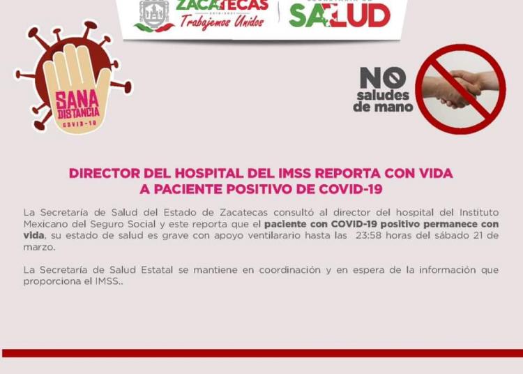 Desmiente SSZ muerte de médico diagnosticado con Covid-19