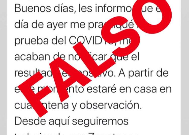 Desmienten presunto contagio de Alejandro Tello de Covid-19