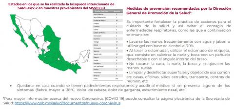 Estados en los que se ha realizado la búsqueda intencionada de SARS-CoV-2 en muestras provenientes del SISVEFLU