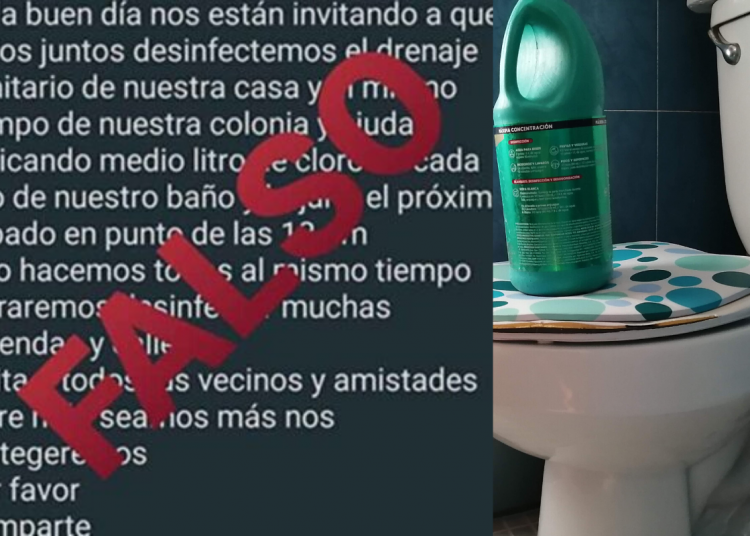 Advierten que es FALSO: llamado a verter cloro en baños