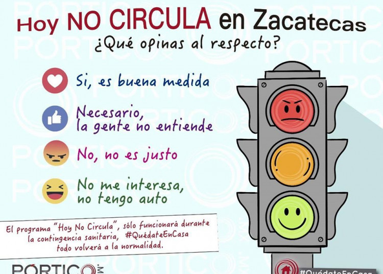 Reacción a Hoy No Circula en Zacatecas: 51% considera necesaria la medida