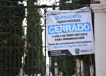 Panteones cerrados para evitar contagios en Zacatecas