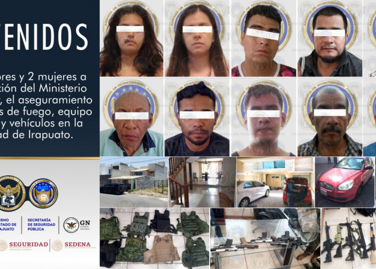 Detienen a célula criminal en Irapuato con armamento
