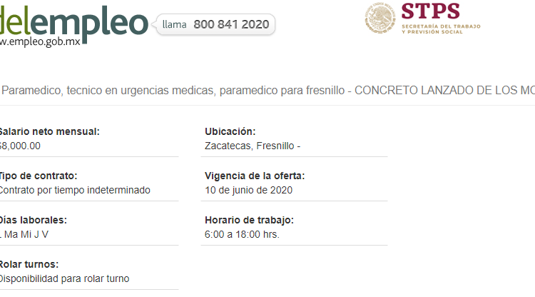 AVISO: Solicitan paramédicos técnicos en urgencias médicas