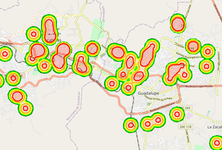 Este es el mapa de Georiesgo de Zacatecas