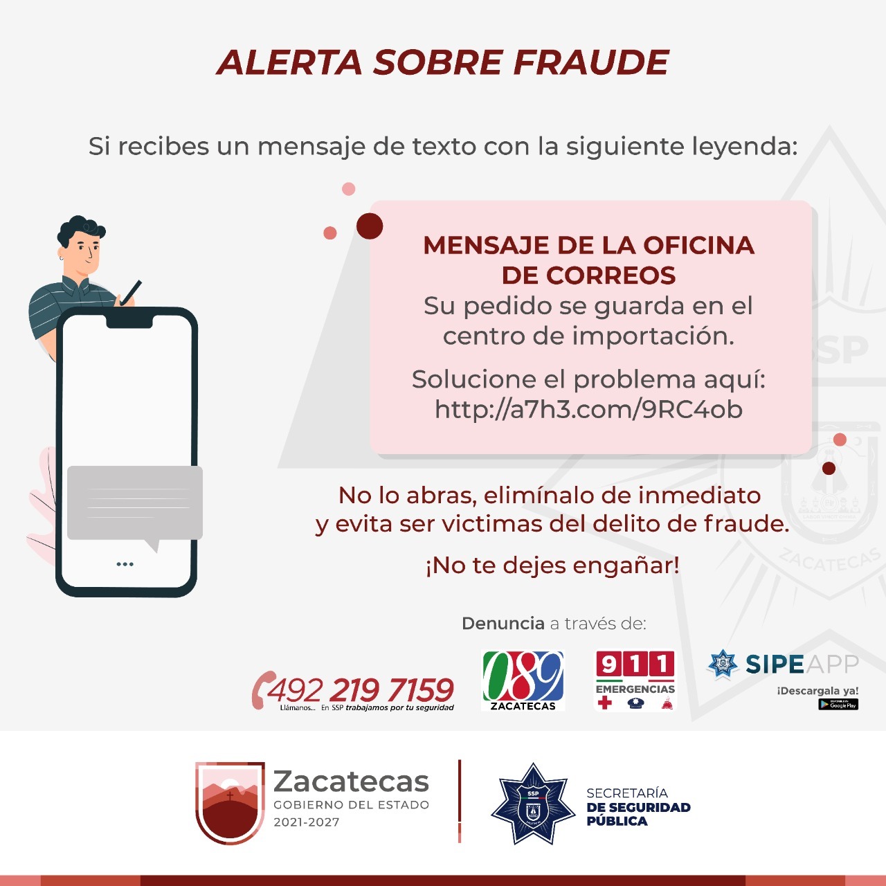 Advierte SSP sobre modalidad de fraude