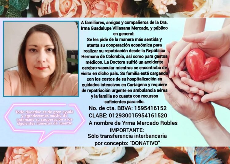 Piden ayuda para trasladar desde Colombia a docente en estado crítico