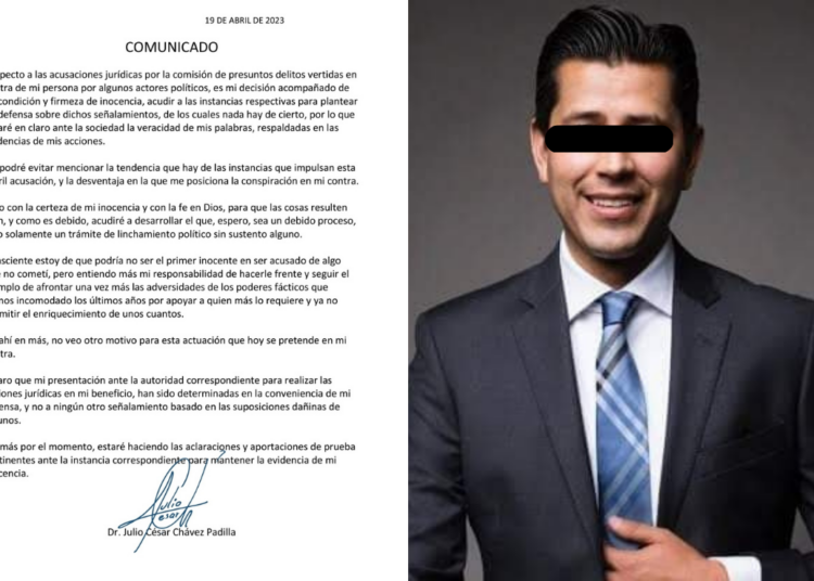 Julio César Chávez Padilla responde a las acusaciones; se presentará ante Fiscalía de Zacatecas