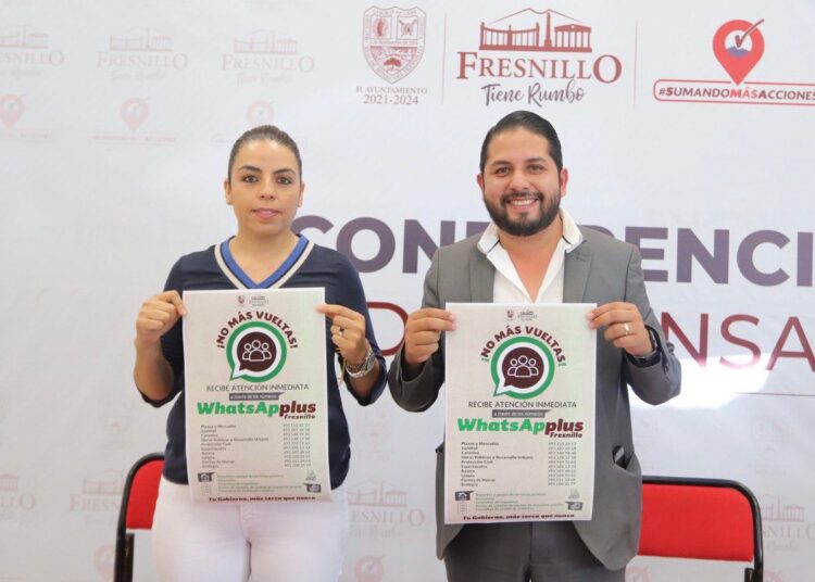 Con la mensajería WhatsApplus Fresnillo, se facilitará el acceso a servicios públicos