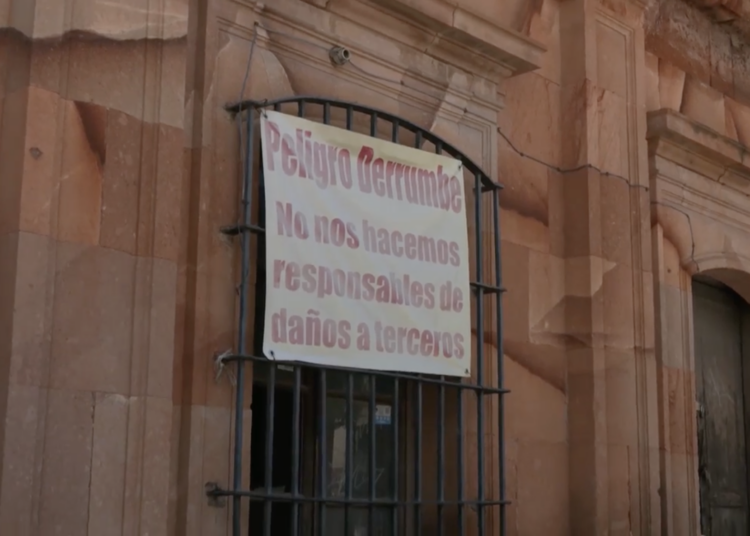 Alerta por derrumbe de varias fincas en el Centro Histórico de Zacatecas