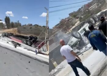 Vuelca tráiler en el puente Arroyo de las Sirenas