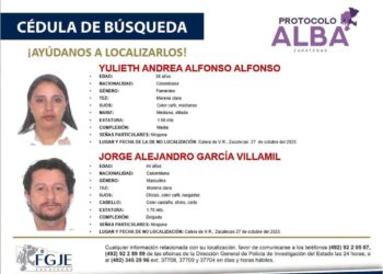 Desaparece familia colombiana de cinco miembros en Calera, Zacatecas