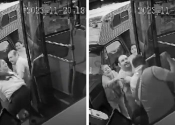 Por incidente de tránsito golpean a conductora de autobús en Querétaro