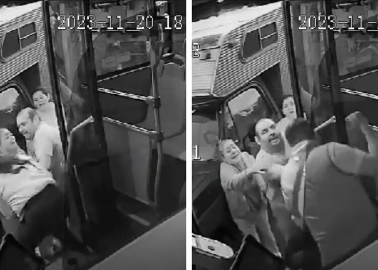 Por incidente de tránsito golpean a conductora de autobús en Querétaro