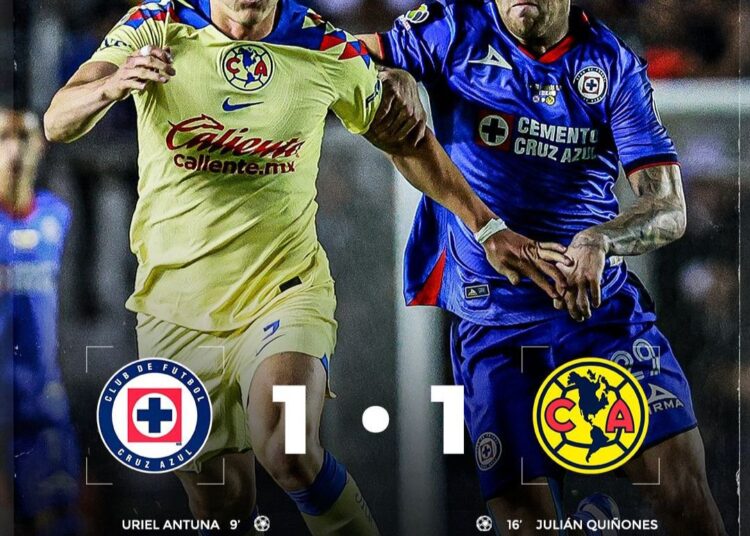 Cruz Azul y América igualan a 1 y todo se define en la vuelta