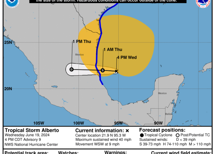 Tormenta tropical “Alberto” tocará tierra en México