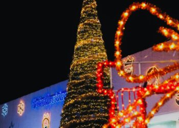 Miguel Varela enciende el árbol navideño e inician festividades decembrinas