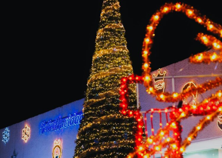 Miguel Varela enciende el árbol navideño e inician festividades decembrinas