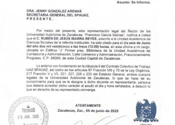 Cita abogado general de la UAZ a comparecer al ex Rector Rubén Ibarra; inicia separación laboral
