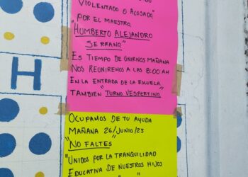 Padres de familia piden la destitución de un maestro por acoso, en secundaria Pedro Vélez