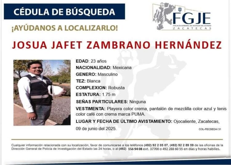 Secuestran al hijo del presidente municipal de Ojocaliente, Zacatecas