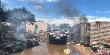 Se incendia casa con gasolina huachicol en Guadalupe; murió una persona