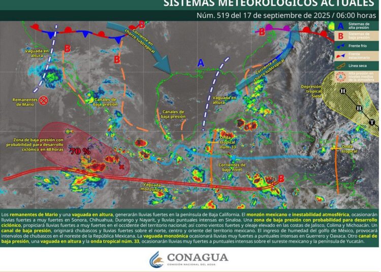 Se pronostican lluvias fuertes y chubascos en los próximos cuatro días en Zacatecas
