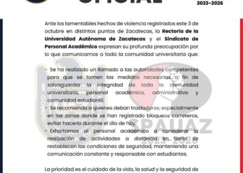 Ante ola de violencia, Rectoría y Spauaz piden salvaguardar integridad de universitarios