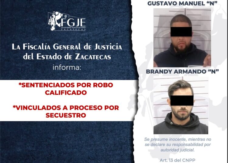 Sentencian a 4 años de prisión sujetos que robaron 1.3 MDP a recaudadores de Fresnillo