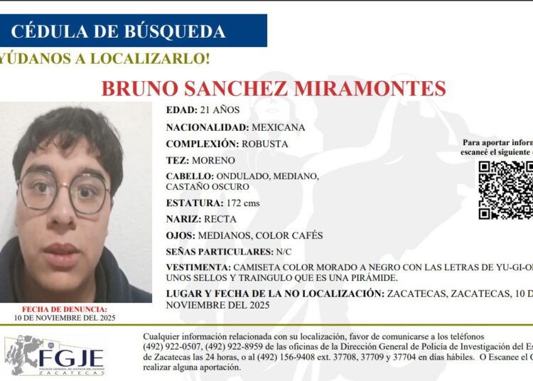 La comunidad universitaria reclama la búsqueda del estudiante Bruno Sánchez Miramontes