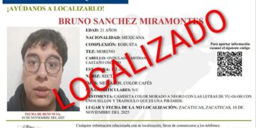 Encuentran con vida a Bruno Sánchez Miramontes