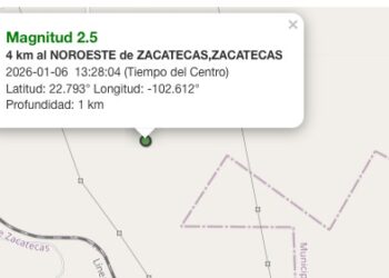 Tembló en Zacatecas; sismo de 2.5 grados