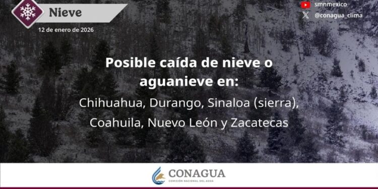 Probabilidad de nevada en Zacatecas