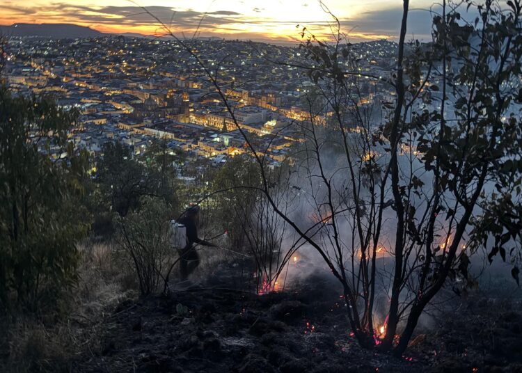 Controlan incendio en las faldas del Cerro de la Bufa