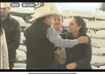 Protestas de frijoleros en el acto oficial de Sheinbaun en Sombrerete
