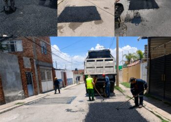 Se intensifica el bacheo en la zona urbana de Guadalupe y en comunidades